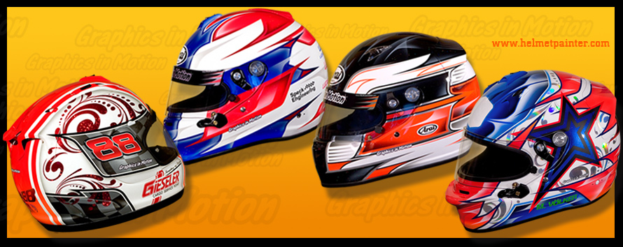 einige lackierte Helme der Rennsaison 2012 - Kartsport & Superbike